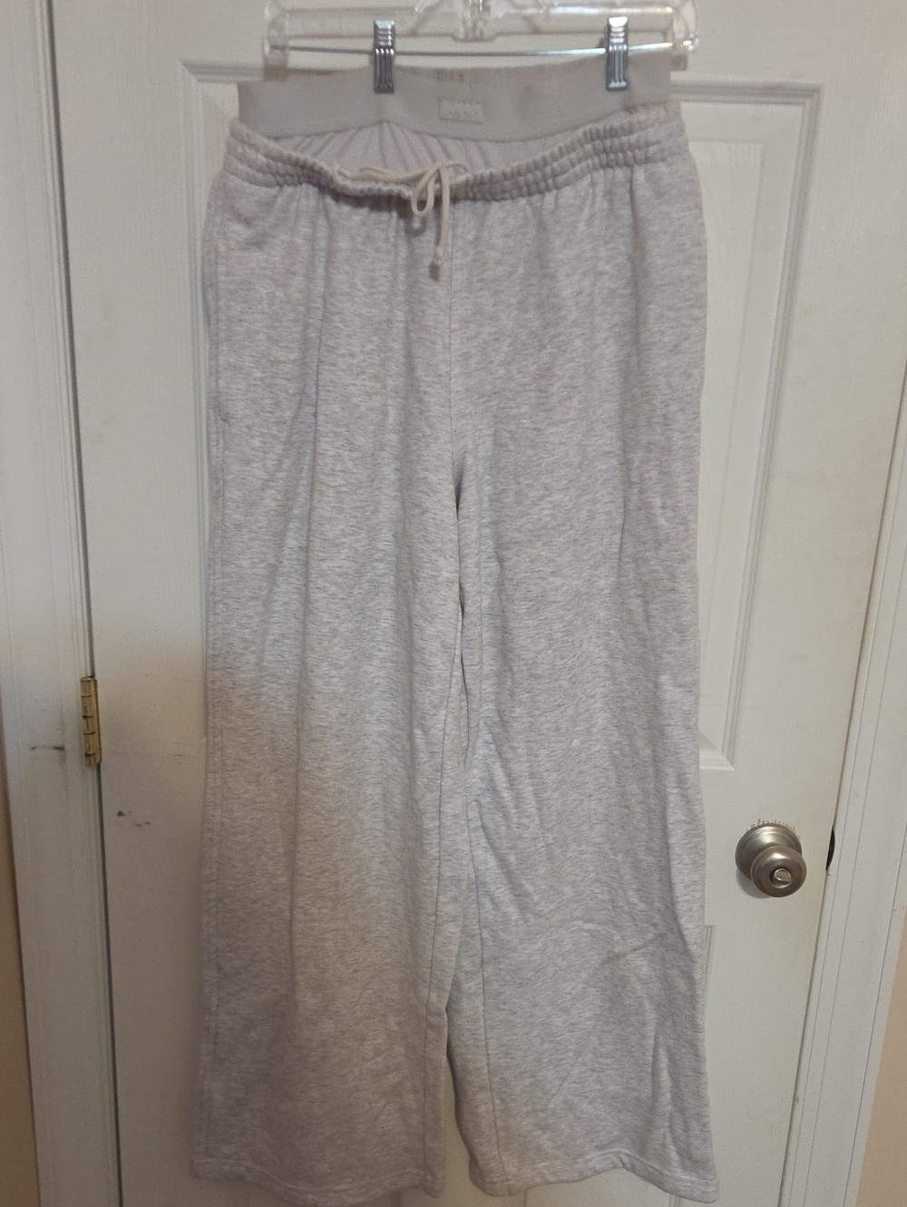 SKIMS Light Gray Wide-Leg Lounge Track Pants